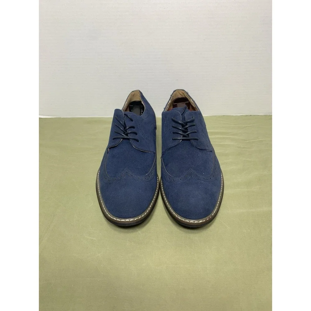 Mofri Men's Dress Shoes Blue Suede Wingtip‎ Oxford Sz 9